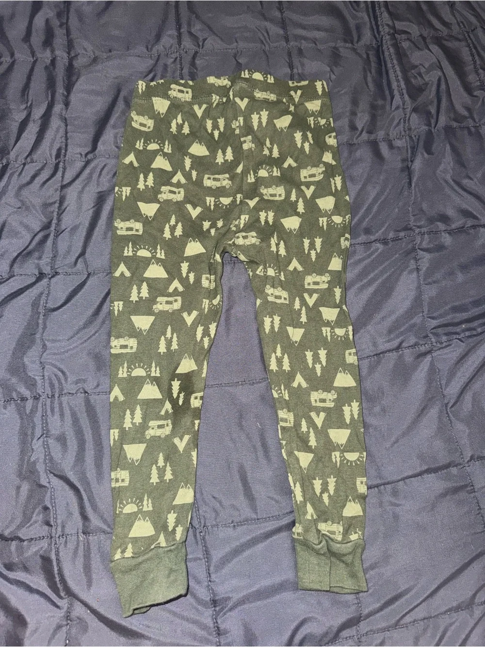 Carter's Olive Green Camper & Trees Print Leggings